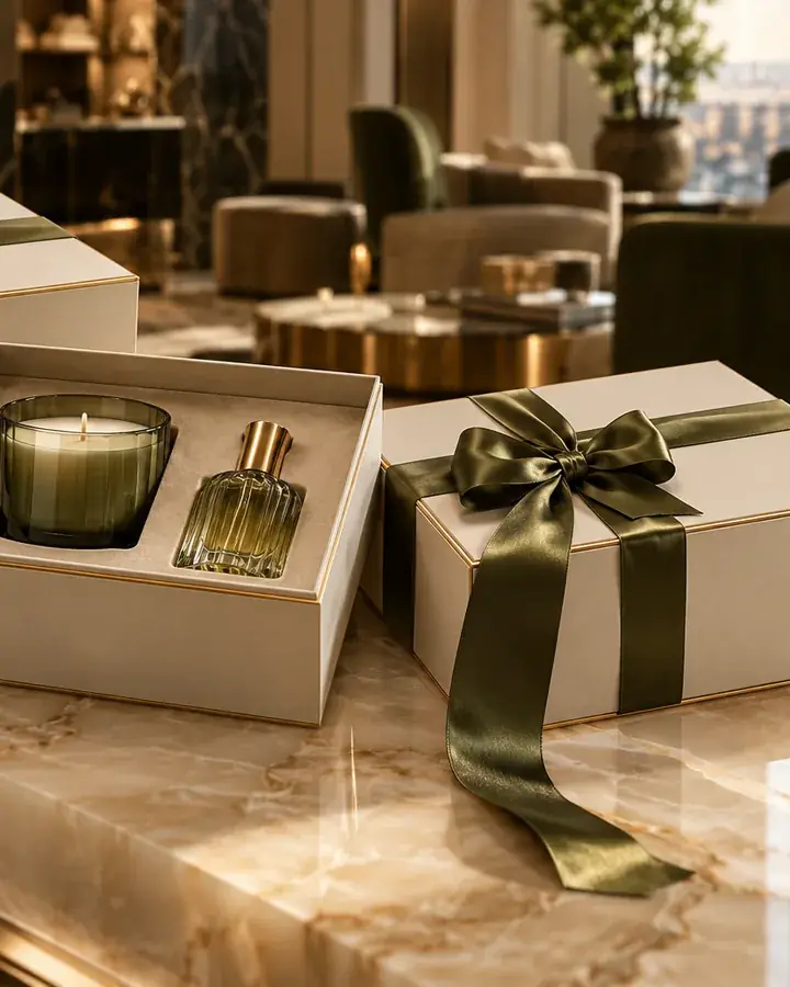 Corporate gifting ivory box suite